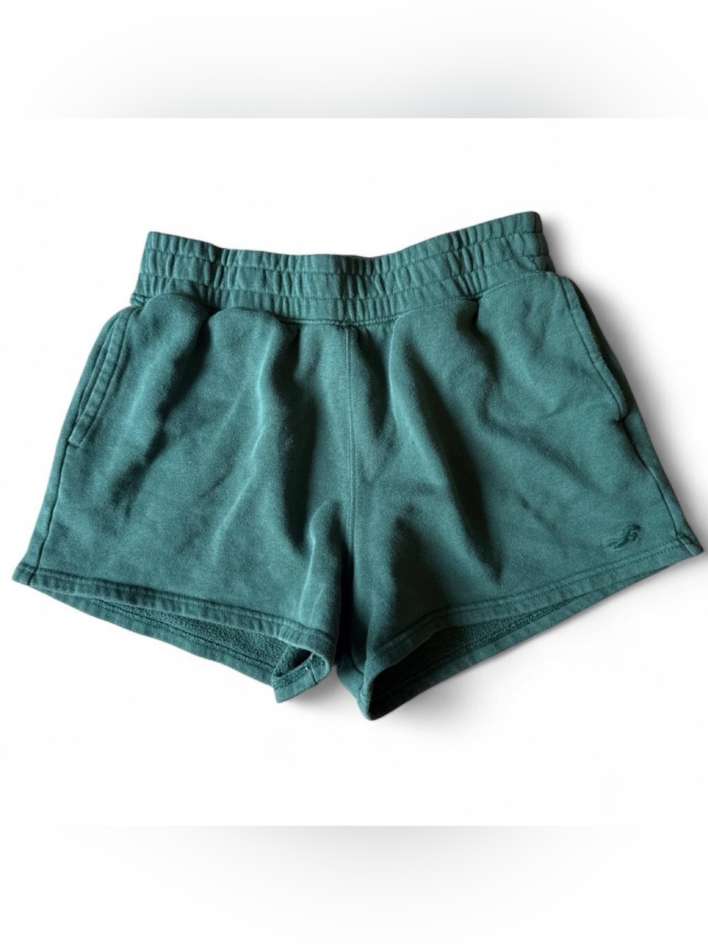 Hollister High-Rise Fleece Sweat Shorts - Forest Green - Size Small